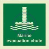 Marine Safety Sign, IMO Life Saving App. Symbol: Vertical Evacuation Chute - With Text (2019)